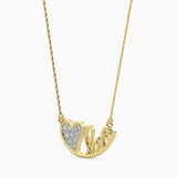Yellow "Love" Heart Pendant Necklace
