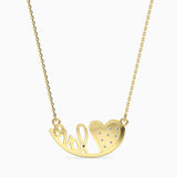 Yellow "Love" Heart Pendant Necklace