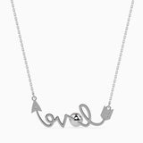 White "Love" Arrow and Pearl Necklace