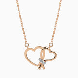 Rose Gold Interlocking Hearts Necklace