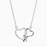 White Interlocking Hearts Necklace