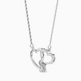 White Interlocking Hearts Necklace