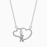 White Interlocking Hearts Necklace