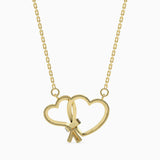 Yellow Interlocking Hearts Necklace