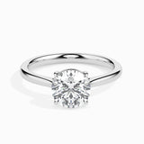 White Classic Solitaire Diamond Ring
