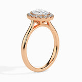 Rose Gold Oval Halo Diamond Ring