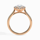 Rose Gold Oval Halo Diamond Ring