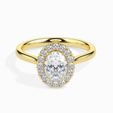 Yellow Oval Halo Diamond Ring