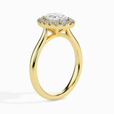 Yellow Oval Halo Diamond Ring