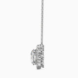 White Diamond Halo Pendant Necklace