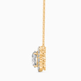 Yellow Diamond Halo Pendant Necklace