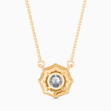 Yellow Diamond Halo Pendant Necklace