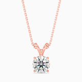 Rose Gold Solitaire Diamond Pendant Necklace