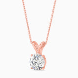 Rose Gold Solitaire Diamond Pendant Necklace