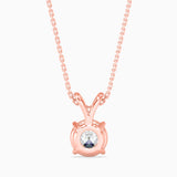 Rose Gold Solitaire Diamond Pendant Necklace