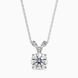 White Solitaire Diamond Pendant Necklace