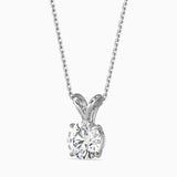 White Solitaire Diamond Pendant Necklace