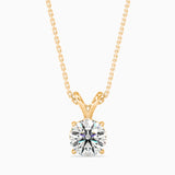 Yellow Solitaire Diamond Pendant Necklace