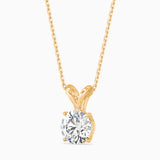 Yellow Solitaire Diamond Pendant Necklace