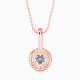 Rose Gold Diamond Halo Drop Pendant