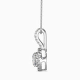 White Diamond Halo Drop Pendant