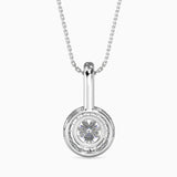 White Diamond Halo Drop Pendant
