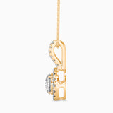 Yellow Diamond Halo Drop Pendant