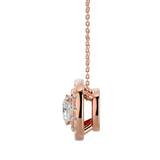 Rose Gold Double Halo Diamond Pendant Necklace