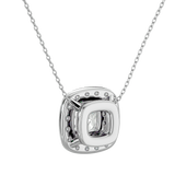 White Double Halo Diamond Pendant Necklace