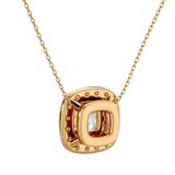 Yellow Double Halo Diamond Pendant Necklace