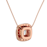 Rose Gold Double Halo Diamond Pendant Necklace