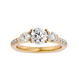 Classic Yellow Three-Stone Diamond Engagement Ring