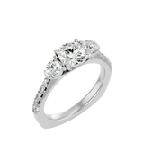 Classic White Three-Stone Diamond Engagement Ring