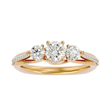 Yellow Triple Diamond Elegance Engagement Ring