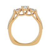 Yellow Triple Diamond Elegance Engagement Ring