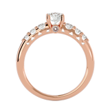 Rose Gold Graduated Diamond Engagement Ring