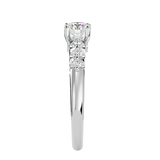 White Graduated Diamond Engagement Ring