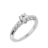White Graduated Diamond Engagement Ring
