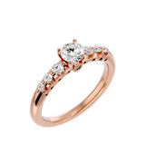 Rose Gold Graduated Diamond Engagement Ring