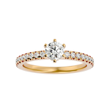 Yellow Six-Prong Solitaire Diamond Engagement Ring