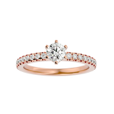 Rose Gold Six-Prong Solitaire Diamond Engagement Ring