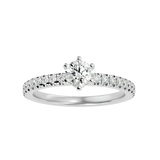 White Six-Prong Solitaire Diamond Engagement Ring