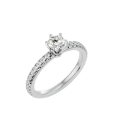 White Six-Prong Solitaire Diamond Engagement Ring