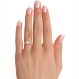 Rose Gold Emerald-Cut Diamond Halo Ring