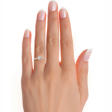 Rose Gold Princess-Cut Diamond Halo Engagement Ring