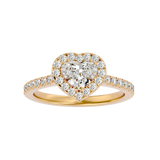 Yellow Heart-Shaped Diamond Halo Engagement Ring
