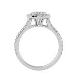 White Heart-Shaped Diamond Halo Engagement Ring