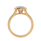 Yellow Heart-Shaped Diamond Halo Engagement Ring