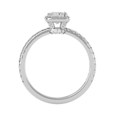 White Princess-Cut Diamond Halo Engagement Ring