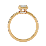 Yellow Princess-Cut Diamond Halo Engagement Ring
